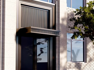 Modern door head door facade 3d model