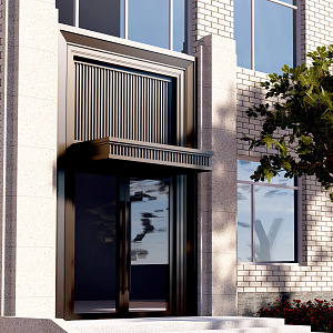 Modern door head door facade 3d model