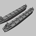 Two Large Blue Red Cargo Ships With Cargo Containers On Deck 3d model