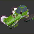 Green Futuristic Concept Car With Large Wheels Tinted Windows And Sleek Design