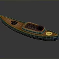 Orange And Blue Kayak Design With Comfortable Seat And Yellow Logo