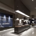 Elegant Modern Exhibition Hall Interior Design With Glass Display Cabinets And Ceiling Lighting