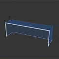 White Frame Soccer Goal With Net Mesh On Reflective Dark Surface