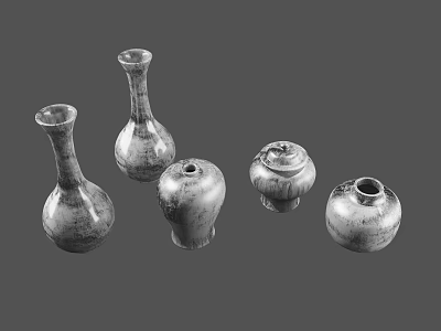 Blue and White Porcelain Ceramic Jar Vase Ornaments 3d model
