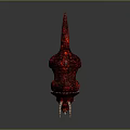 Detailed Red Triceratops Dinosaur 3D Render With Horns Spikes And Scaly Skin