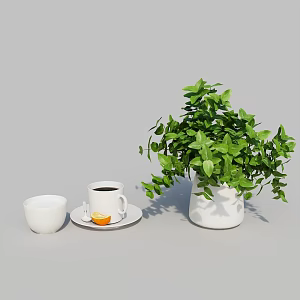 Green plant ornaments 3d model