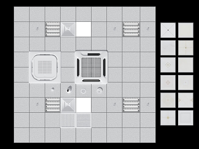 Mineral wool board ceiling integrated ceiling module ceiling central air conditioning air conditioning air outlet smoke alarm office ceiling model