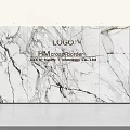 Modern Office Reception Marble Background Wall With Company Logo And Text