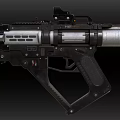 Futuristic Science Fiction Rifle Weapon With Metallic Structure And Detailed Components