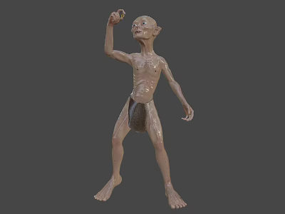 Emaciated Fantasy Game And Movie Character With Pale Skin Raised Arm And Loincloth 3d model