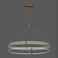 Modern Circular Chandelier With Gold Top And Silver Ring Design Structure