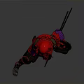 Traditional Japanese Samurai Swords Wielded by Warrior in Red Armor With Horned Helmet and Dual Blades