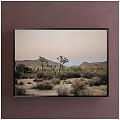Scenic Canyon Landscape Painting With Sunset Light Layered Mountains Flying Birds And River