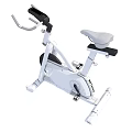 Stationary Exercise Bike With White Frame And Black Components For Home Fitness Training