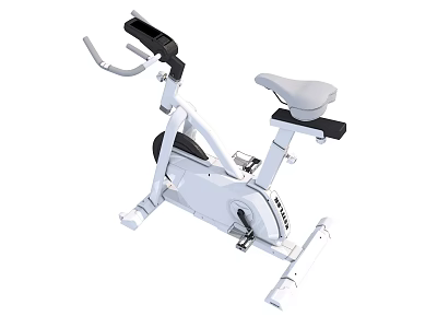 Stationary Exercise Bike With White Frame And Black Components For Home Fitness Training 3d model