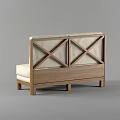 Beige Two Seater Sofa With Linen Upholstery And Wooden Frame For Modern Living Space