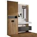 Modern Wooden Bathroom Cabinet With Mirror Countertop Sink And Faucet Design