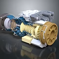 Detailed Aero Engine 3D Model With Internal Turbine Blades And Components