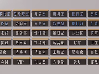 Company Department Name Signage Billboard for Office Identification and Navigation 3d model