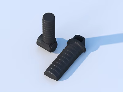 Two Black Textured Rubber Grips Practical Household Items For Daily Use 3d model