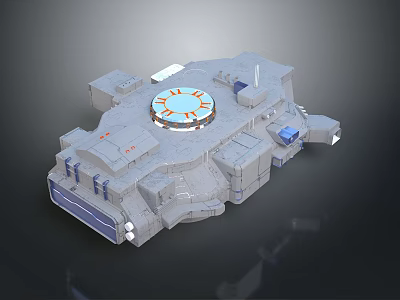 Sci Fi Fighter Craft With Circular Central Structure 3d model