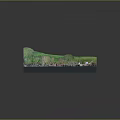 Detailed Coastal Terrain Model With Green Cliffs Blue Water And Rocky Shore