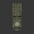 Military Green Functional Vehicle With Tracks Wheels Machine Gun And Star Insignia