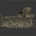 Vintage Military Vehicle Tank With Camouflage Paint Tracked Wheels And Turret
