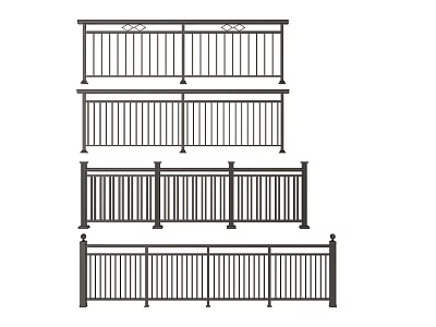 Various Stylish Railings Designs For Balcony Staircase And Outdoor Areas 3d model