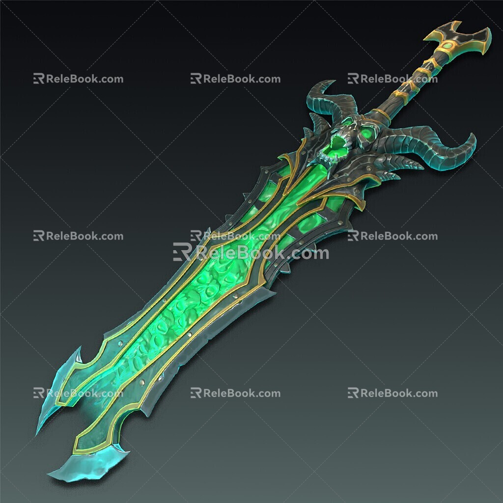 Cold Weapon Weapon Legendary Weapon Sabre Long Sword Sword Magic Sword Fairy Sword Skull Ghost Snake Sword 3d model