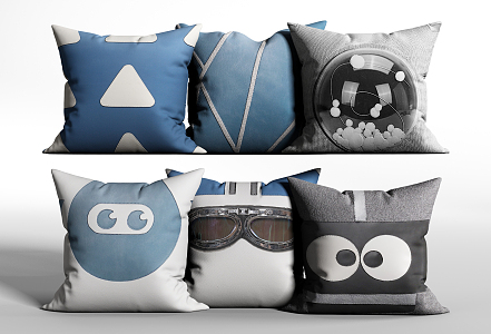 Modern pillow combination 3d model