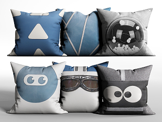 Modern pillow combination 3d model