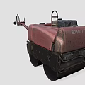 Red Road Roller Construction Equipment With Black Drum And DCX007 Serial Number 3d model