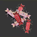 Festive Colorful Candy Treats With Red Striped Packaging And Bow Decorations
