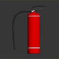 Red Fire Extinguisher With Black Hose And Nozzle Safety Equipment