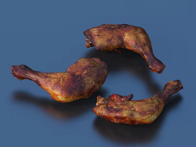 Golden Brown Roasted Chicken Legs With Crispy Skin And Juicy Meat 3d model