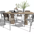 Modern Dining Table and Chair Combination Dining Table and Chair 3d model