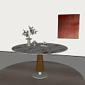 Retro Style Dining Table Medium Style Dining Table Silent Style Dining Table 3d model