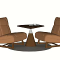 New Chinese Style Casual Table and Chair Combination Coffee Table and Chair Combination Negotiation Table and Chair Combination Round Table Single Chair Carpet 3d model