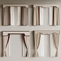 Elegant Curtain Styles With Valance Top Beige Brown White Fabric Panels