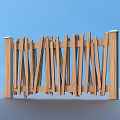 Decorative Garden Ornament Wooden Fence Featuring Diagonal Slats And White Posts