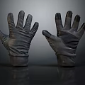 A Pair Of Dark Tactical Military Gloves With Full Finger Protective Design