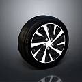 Sleek Automotive Tire with Stylish Black Silver Alloy Wheel and Multi Spoke Design