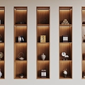 New Chinese-style Wall Embedded Storage Rack 3d model