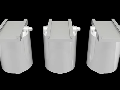 Durable White Cylindrical Hardware Tool Components Set of Three 3d model