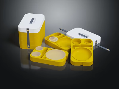 Modern Insulation Box Plastic Lunch Box Lunch Box Dinner Plate 3d model