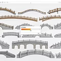 Stone Bridge Stone Arch Bridge Landscape Bridge Small Bridge 3d model
