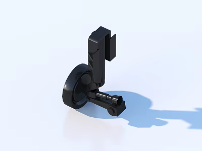 Black Adjustable Mechanical Bracket With Circular Base And Mounting Structure 3d model