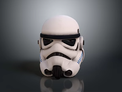 Iconic Stormtrooper Helmet Cosplay Accessory With White Shell And Black Details 3d model