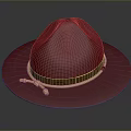 Stylish Red Hat With Brown Band And Knotted Rope For Daily Use